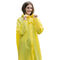 แฟชั่นนำกลับมาใช้ใหม่ EVA โปร่งใสเสื้อกันฝนพลาสติกแบบกำหนดเองเสื้อกันฝนสีเหลืองกันน้ำ