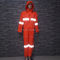 BSCI เสื้อกันฝนผู้ใหญ่ PVC Hi Vis Long Raincoat ความกว้าง 1200 มม. Orange