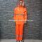 BSCI เสื้อกันฝนผู้ใหญ่ PVC Hi Vis Long Raincoat ความกว้าง 1200 มม. Orange