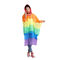 แฟชั่นกลางแจ้งน้ำหนักเบา Rainbow Rain Poncho EVA เสื้อกันฝนกันน้ำ