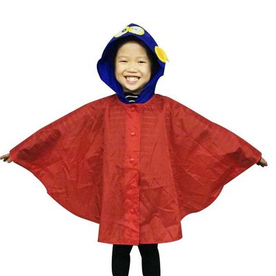 เสื้อกันฝนเด็ก Red Lined, เสื้อกันฝนกันน้ำ 0.11 มม. สำหรับเทศกาล