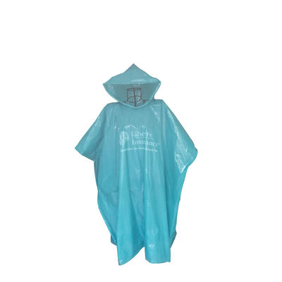 PE เสื้อกันฝนเด็กกันน้ำแบบใช้แล้วทิ้ง poncho 0.06mm ความหนา multicolor