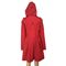 BSCI EVA เสื้อกันฝนน้ำหนักเบา, เสื้อกันฝนสีแดงเป็นมิตรกับสิ่งแวดล้อมพร้อมฮูดนำกลับมาใช้ใหม่ได้
