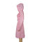 ODM เสื้อกันฝนสีชมพูพร้อมฮูดหนา 0.15 มม. วัสดุ EVA กันน้ำได้ยาว