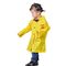 เสื้อกันฝนเด็กกันน้ำ PU สีเหลืองพร้อมฮูดระบายอากาศ OEM Available