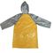 เสื้อกันฝนเด็ก PVC กันน้ำ สีเหลืองและสีเงิน 0.18 มม. ความหนา